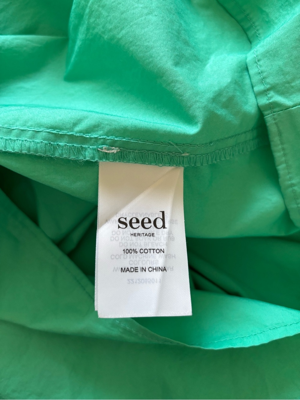 Seed Heritage Poplin Waisted Maxi Dress Jade Green Puff Sleeve V-Neck Size: US 8 - Picture 8 of 16